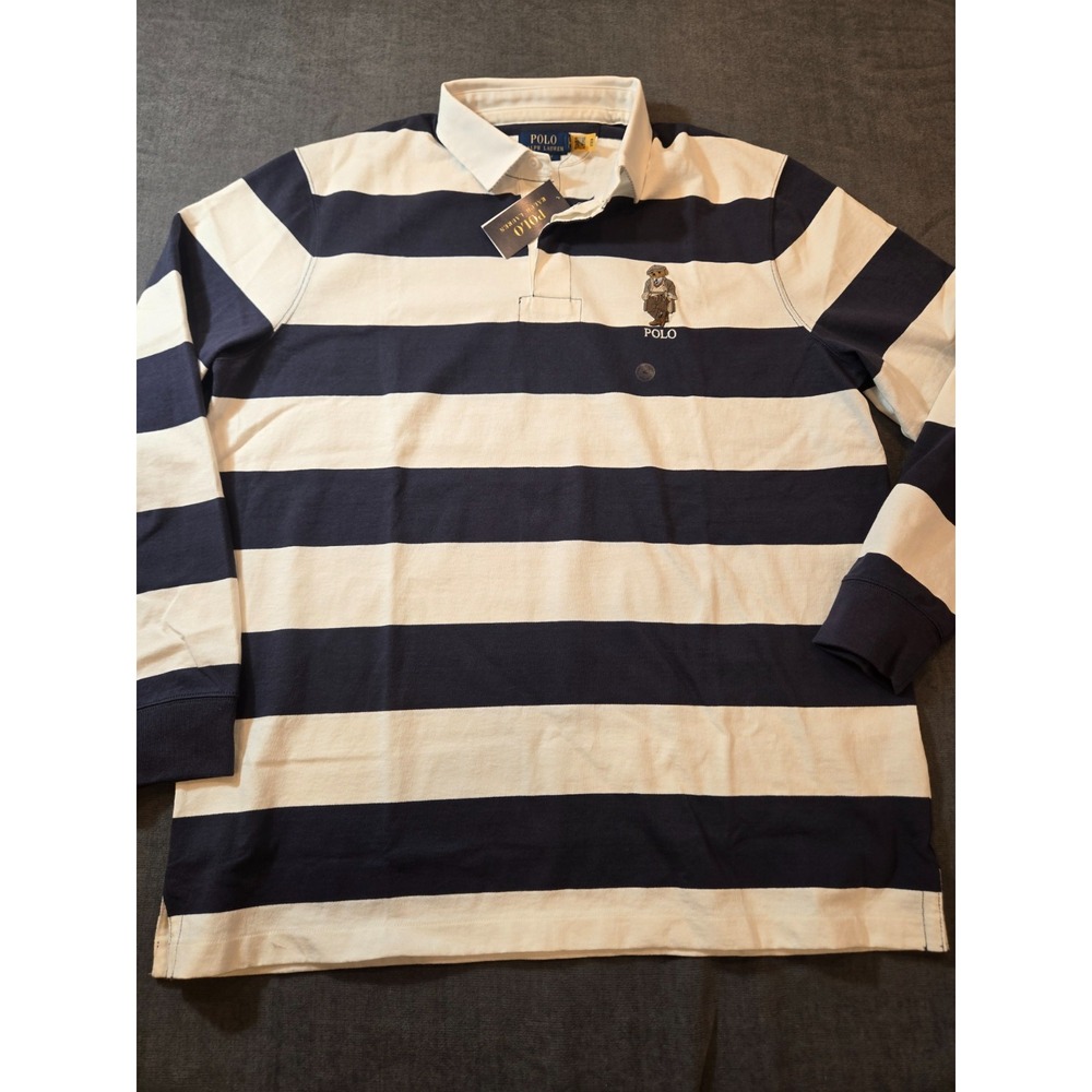 NEW Ralph Lauren Polo Rugby Shirt Mens XL Polo Bear Embroidered Long Sleeve
